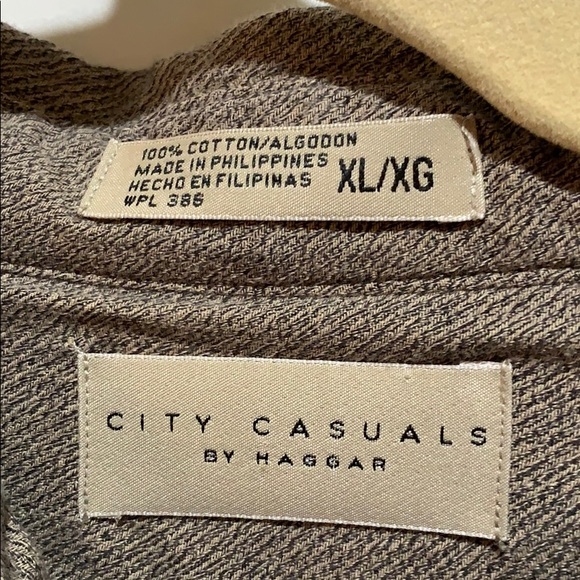 CITY CASUALS@HAGGAR SHIRT TAN SZ XL COTTON - Picture 3 of 5